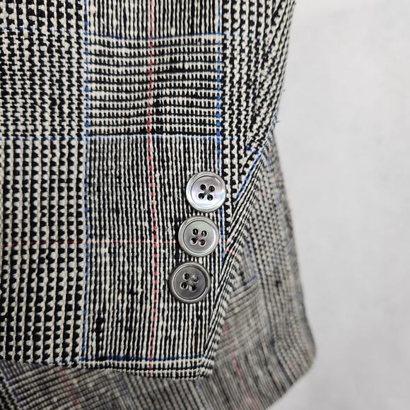 Burberry 100% Silk Plaid Check Blazer Sport Jacket Broken Buttons Glenn Plaid - Picture 7 of 16